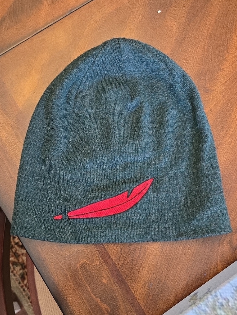 Disneys Dark Green Robin Hood Knit Beanie with Red Feather Accent